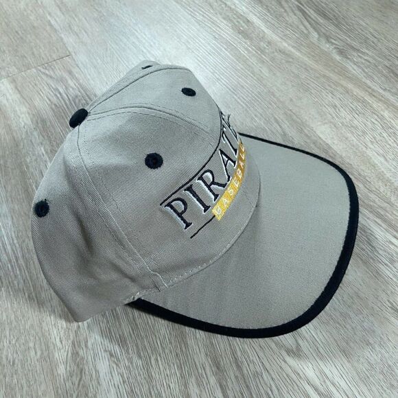 Vintage Pittsburgh Pirates Hat Snapback MLB Baseball Beige Black Fantastic Cap‎ - Picture 7 of 8